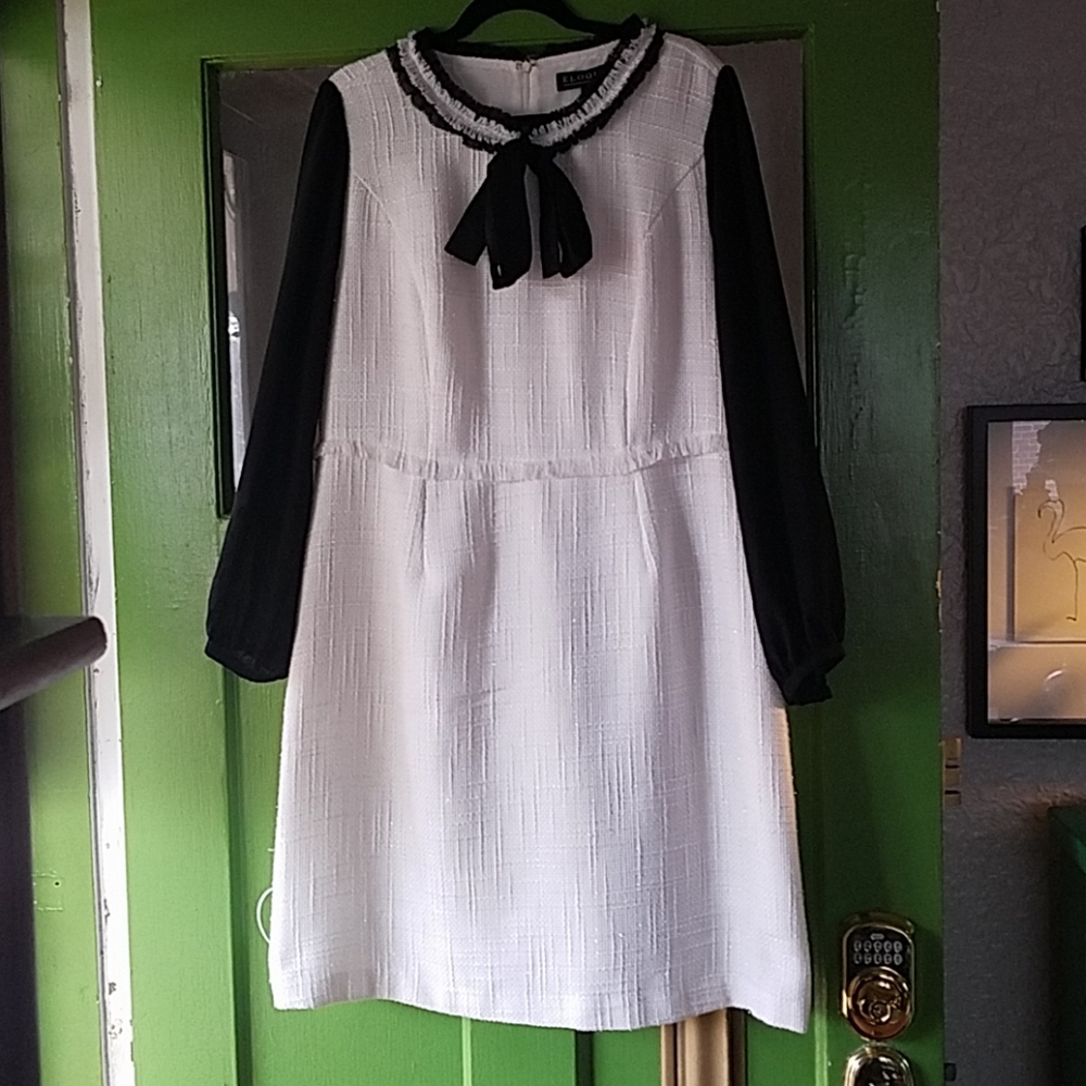 Elloquii white tweed dress
